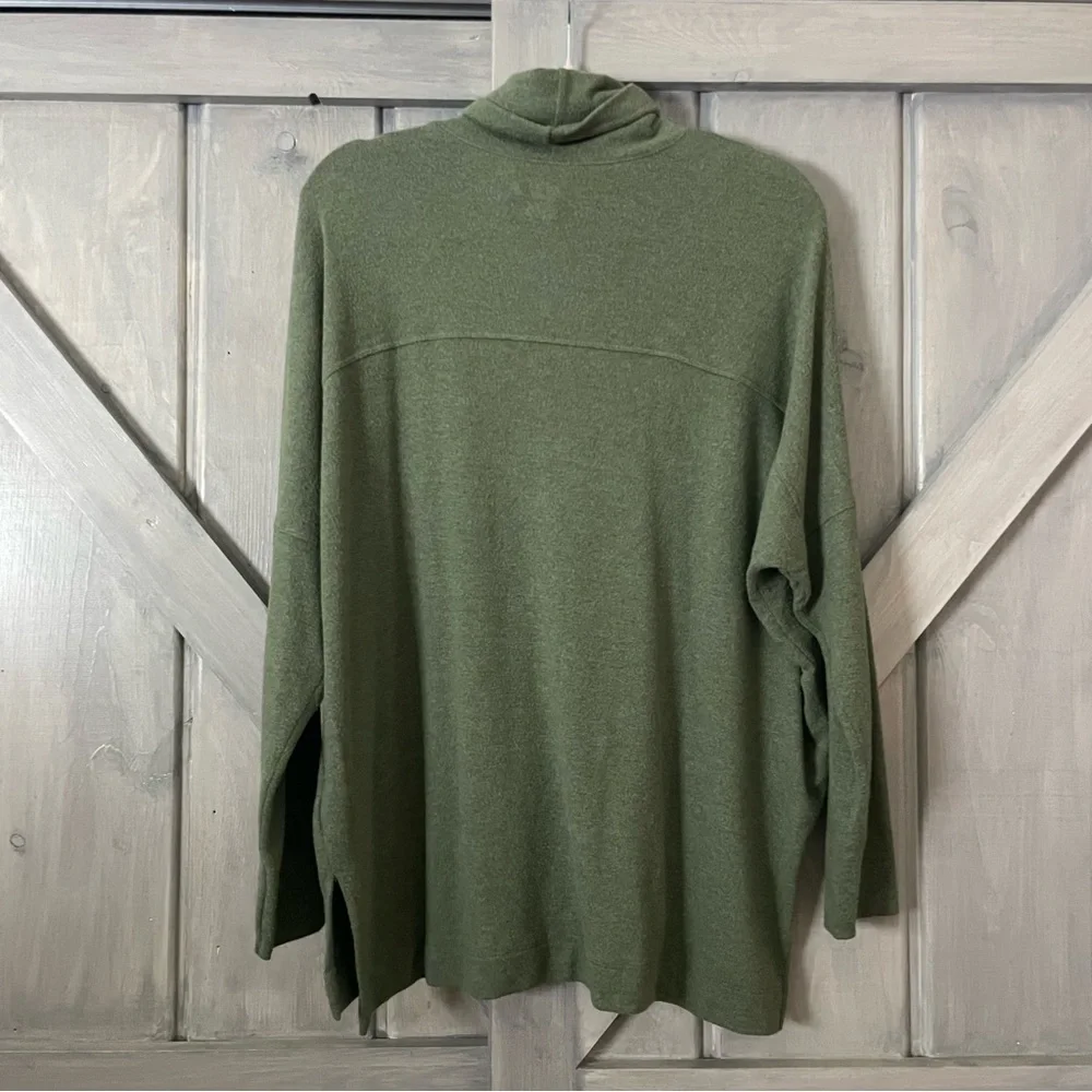 Aerie Forest Green Super Soft Slub Oversized Knit Long sleeve Top M - Picture 11 of 11